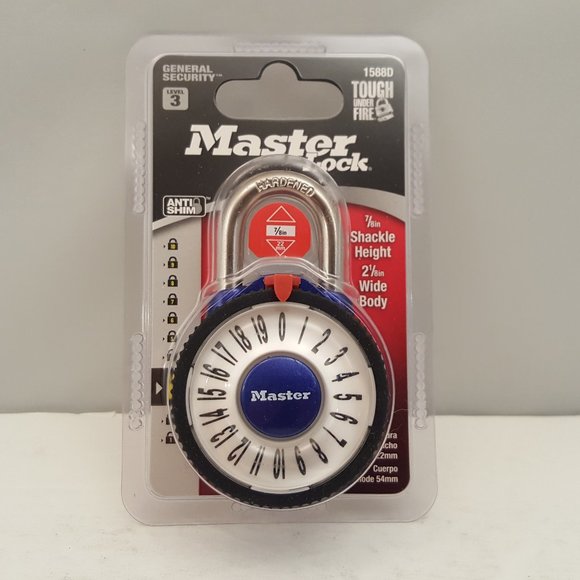 Master Lock Wide Magnification Combination Dial Padlock BLUE Level 3 🆕 - Picture 1 of 5